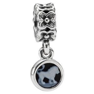Pandora Rare Retired Sterling Silver Agate Leo Cameo Dangle Charm 790500CAM08